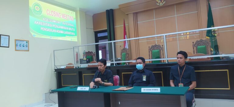 Read more about the article PELAKSANAAN CLOSING MEETING ASSESSMENT INTERNAL AKREDITASI PENJAMINAN MUTU PENGADILAN AGAMA LARANTUKA