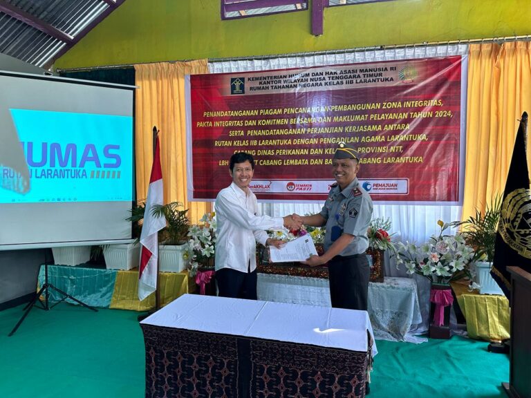 Read more about the article PENANDATANGANAN PERJANJIAN KERJASAMA RUMAH TAHANAN NEGARA KELAS IIB LARANTUKA DENGAN PENGADILAN AGAMA LARANTUKA