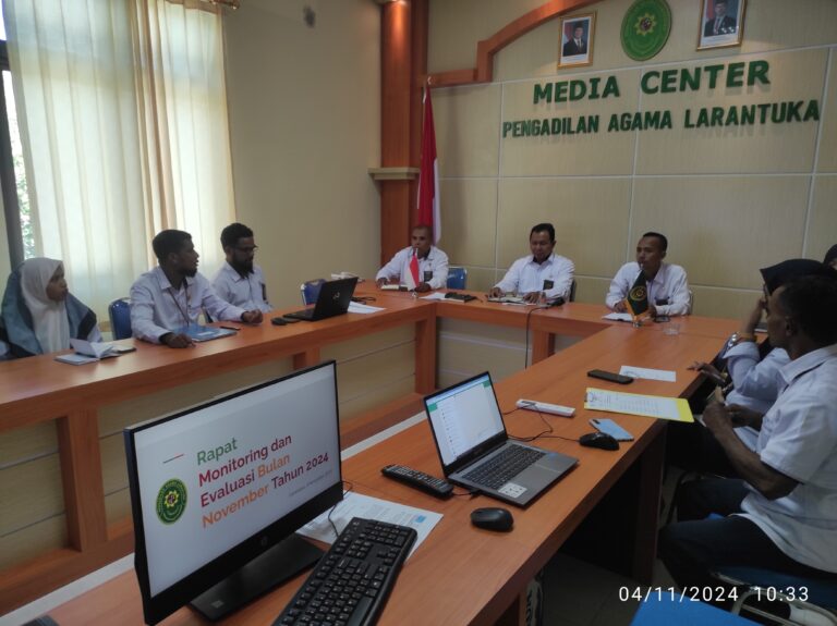 Read more about the article Rapat Monitoring dan Evaluasi Bulan November 2024 Pengadilan Agama Larantuka Bahas Progres Program Kerja