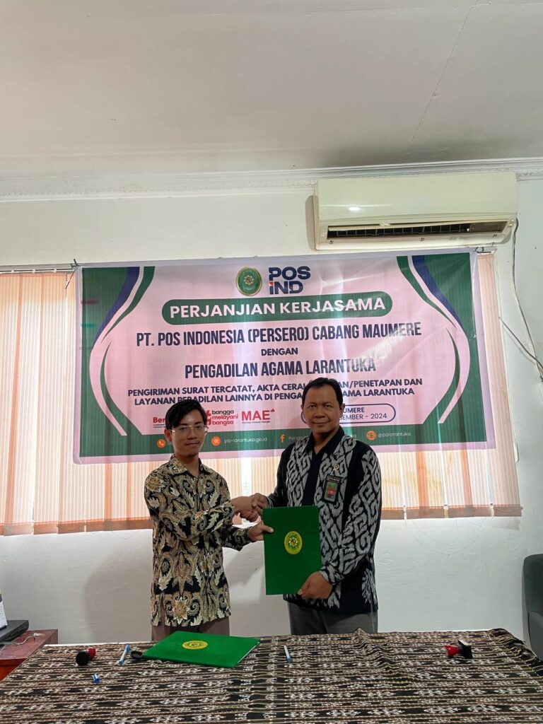 Read more about the article Pengadilan Agama Larantuka dan PT. POS INDONESIA (PERSERO) Cabang Maumere Perkuat Kerjasama untuk Pelayanan Prima