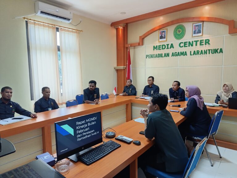 Read more about the article Optimalisasi Kinerja: Pengadilan Agama Larantuka Gelar Rapat Monitoring dan Evaluasi Februari 2025 serta Persiapan Bulan Ramadhan 1446 H