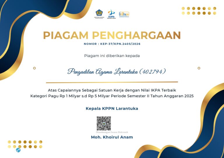 Read more about the article PA Larantuka Raih Penghargaan IKPA Terbaik